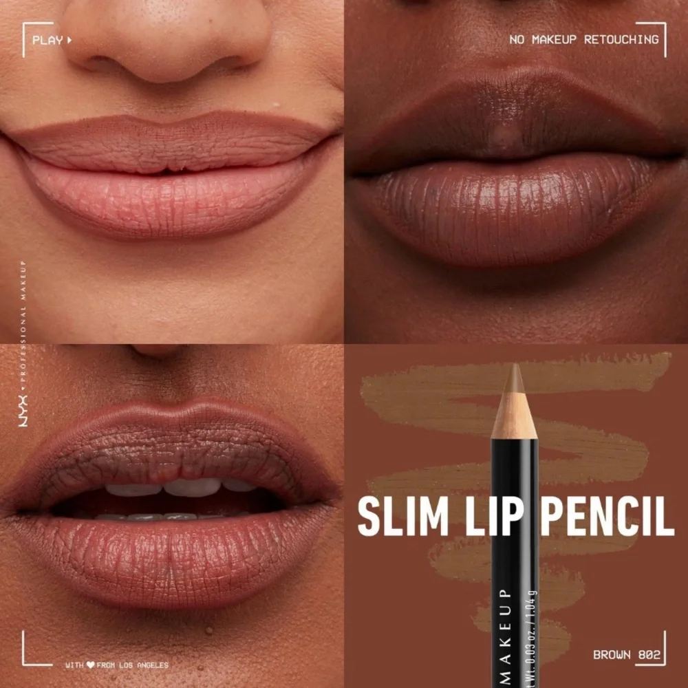 $4❤️‍🔥 LAST 1! NYX Slim Lip Liner Pencil BROWN 👄 NEW & SEALED Lipliner